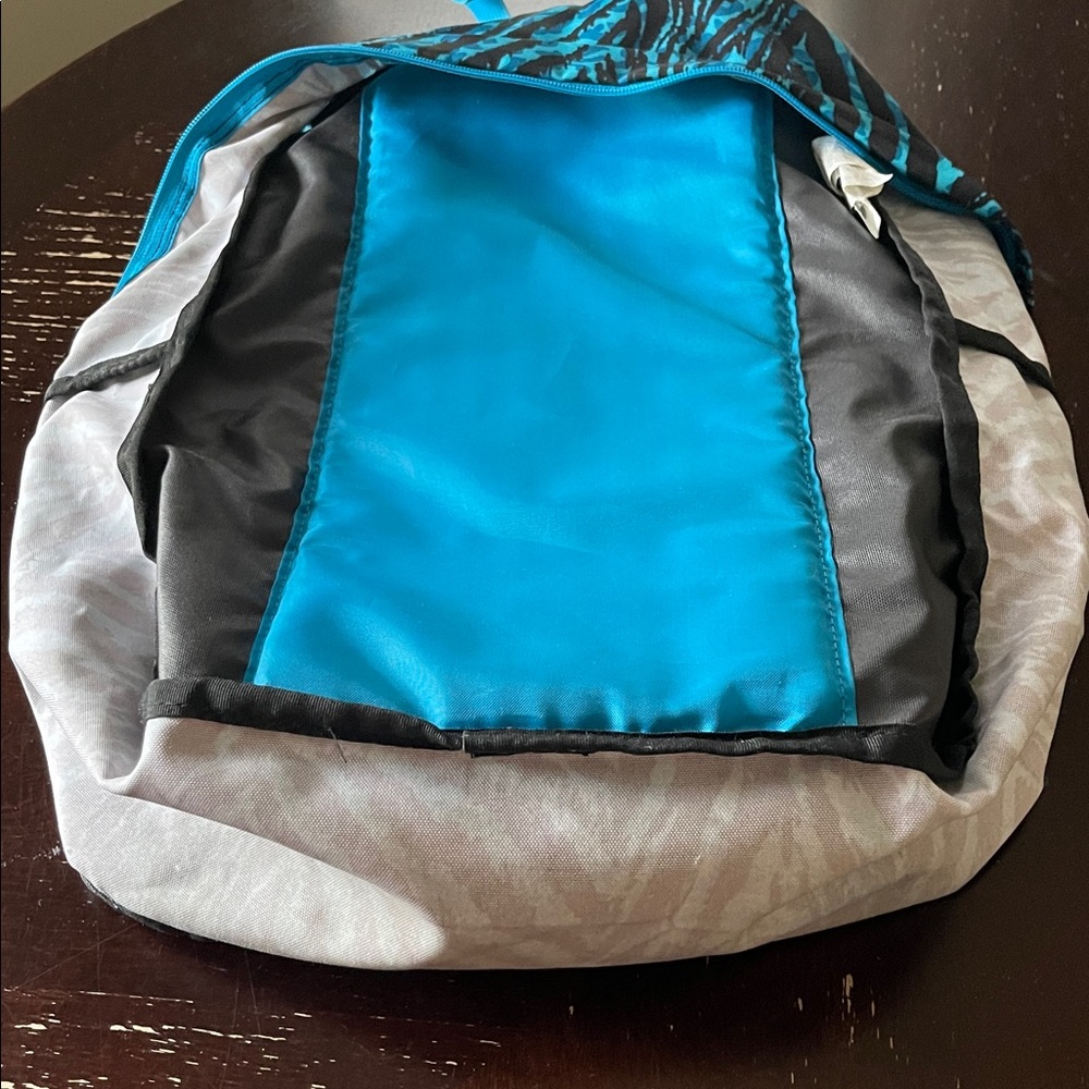 Unisex JanSport light weight Teal and Black Striped Backpack - Picture 10 of 10